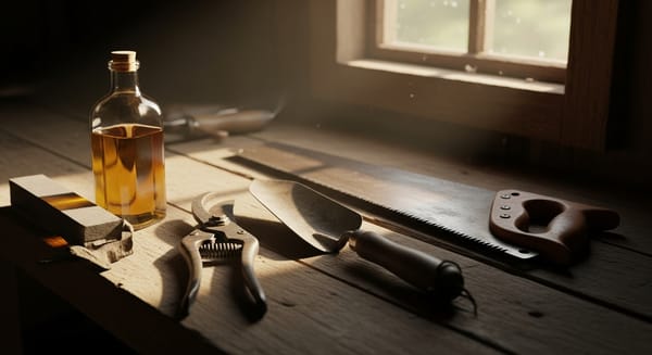 Gartengeräte pflegen im Winter Rost entfernen Klingen schärfen und Werkzeug ölen für den Frühling